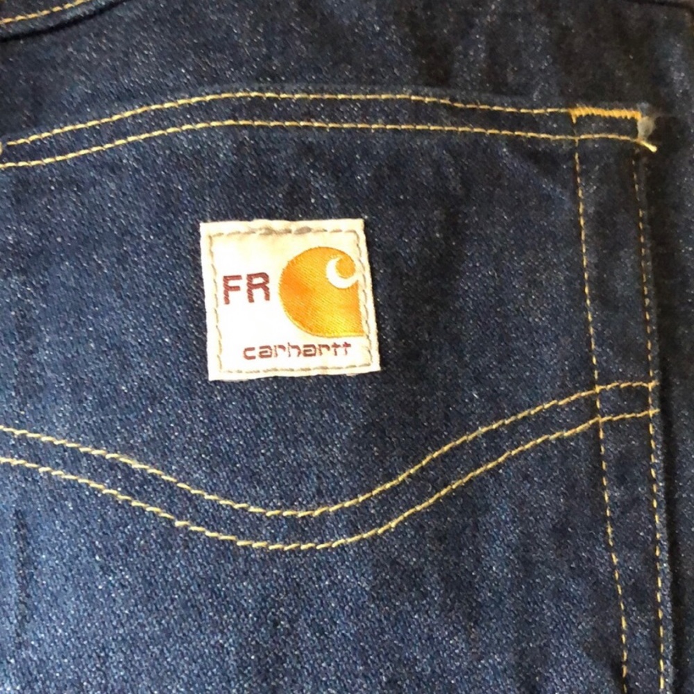 New Mens Jeans Carhartt Denim Straight Leg Blue Jeans Men’s Size 38X32 - Picture 7 of 13